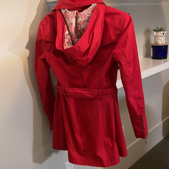 Red Rain Jacket with Removable Hood - Picture 5 of 9